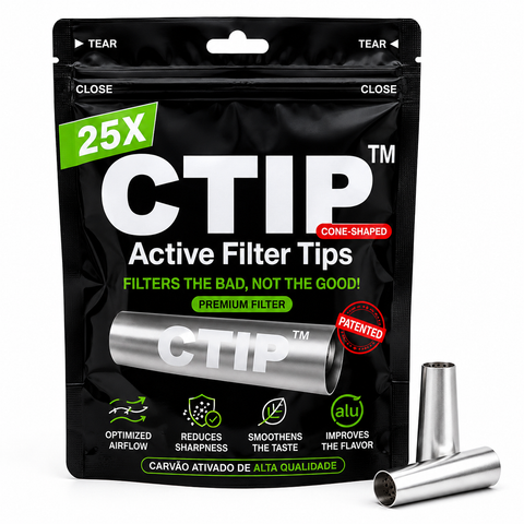 CTIP Active Filter Tips Premium Cone – 25 Filtros de Carvão Ativado