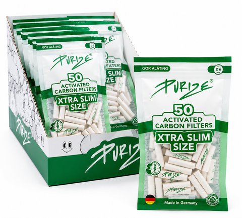 Purize Activated Carbon Filters Xtra Slim Size 6mm – 50 Filtros