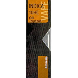 Cartucho vape Indica 10HC com terpenos Cali, sabor Amnésia.