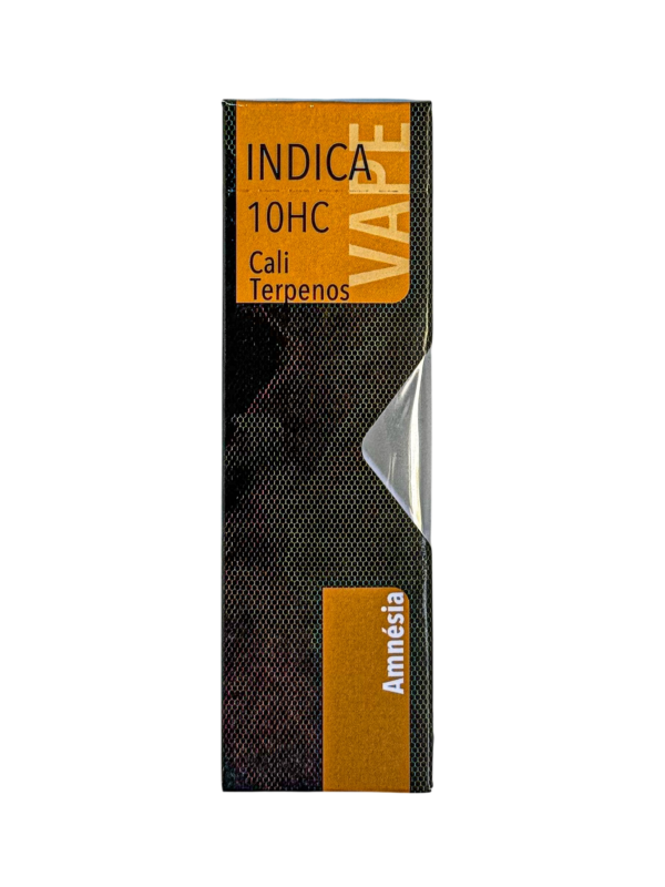 Cartucho vape Indica 10HC com terpenos Cali, sabor Amnésia.